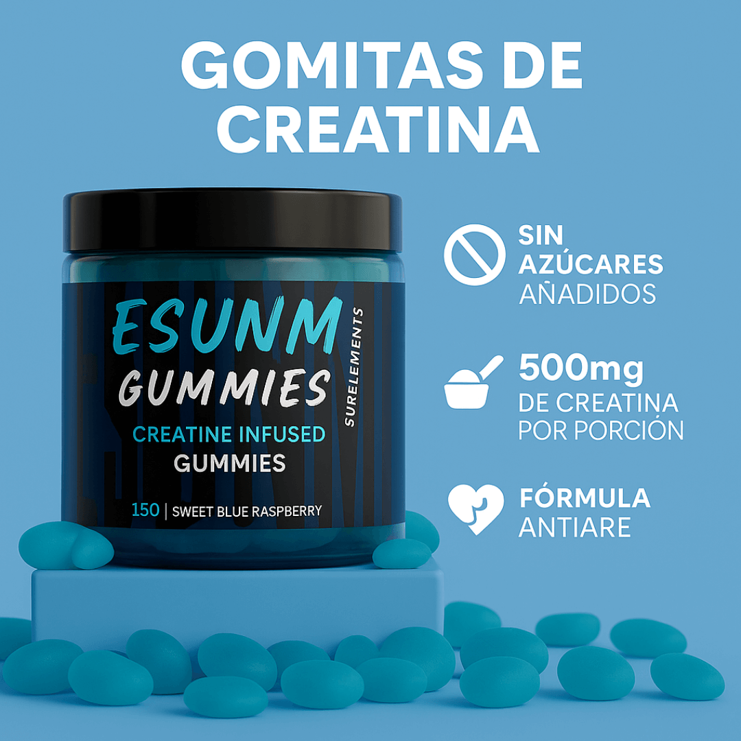 Esunm Creatine Guimmies - Gomitas Deportivas de Alta Potencia para Fuerza, Energía y Recuperación Muscular (150 Gomitas)