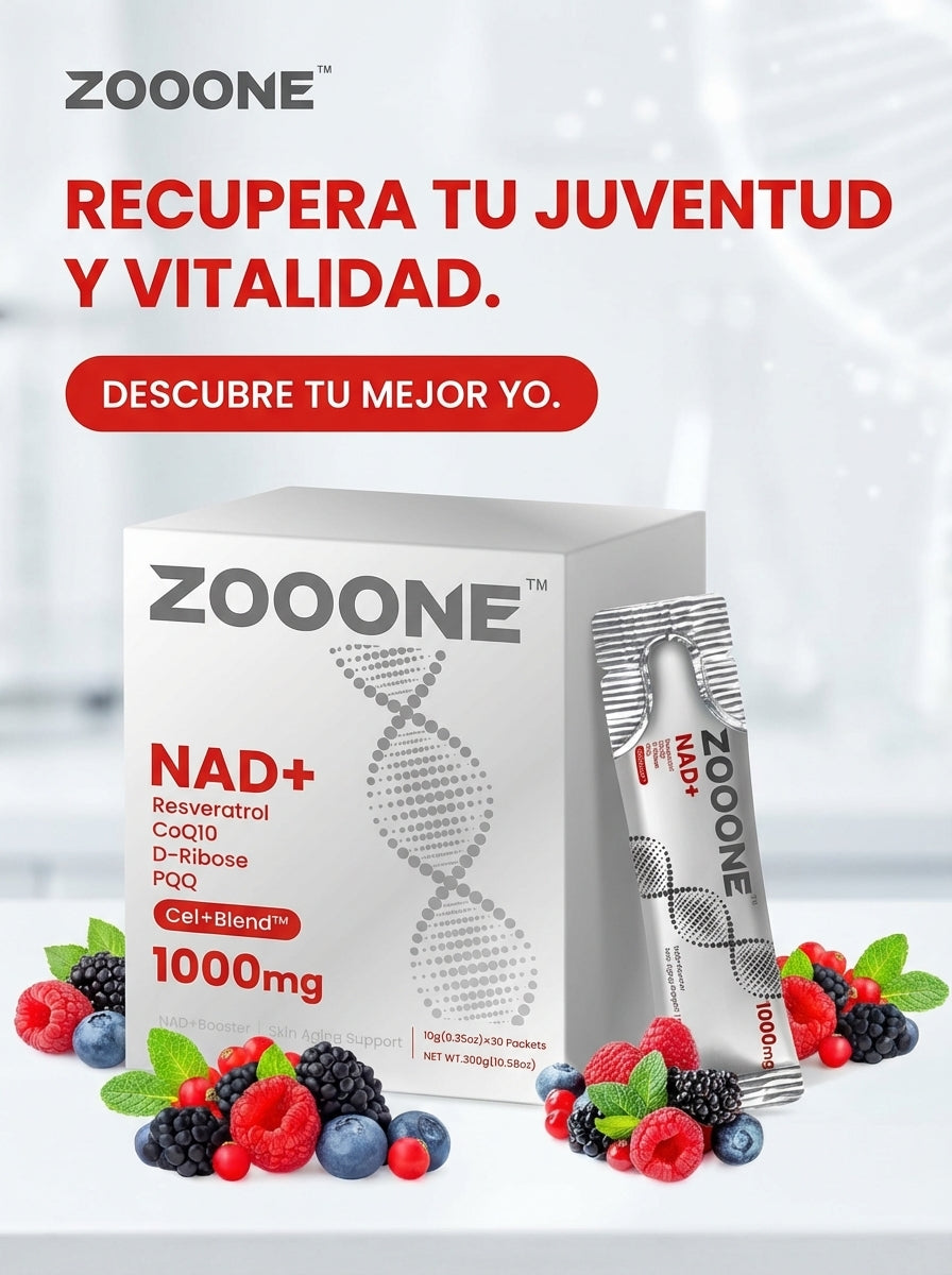 ZOOONE NAD+ Resveratrol – Suplemento de Longevidad y Energía Celular (30 piezas)
