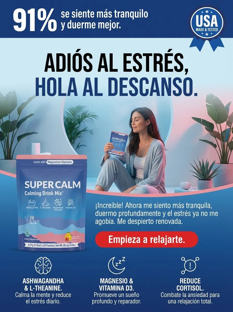 Nello SuperCalm Calming Drink Mix Sabor Raspberry Lemonade