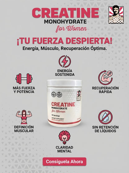 Creatine Monohydrate for Women - Creatina Monohidratada 5000mg + Colágeno y BCAA (30 Servicios) – Old School Labs™