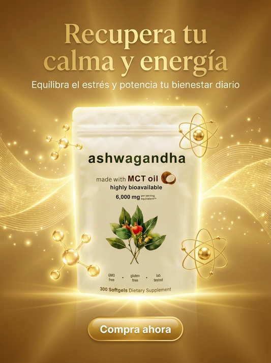 Ashwagandha – Suplemento Adaptógeno para Estrés, Energía y Bienestar (300 Softgels)