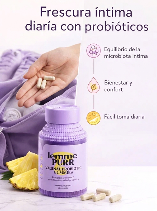 Lemme Purr - Cápsulas Probióticas Vaginales para Mujeres (60 Cápsulas)