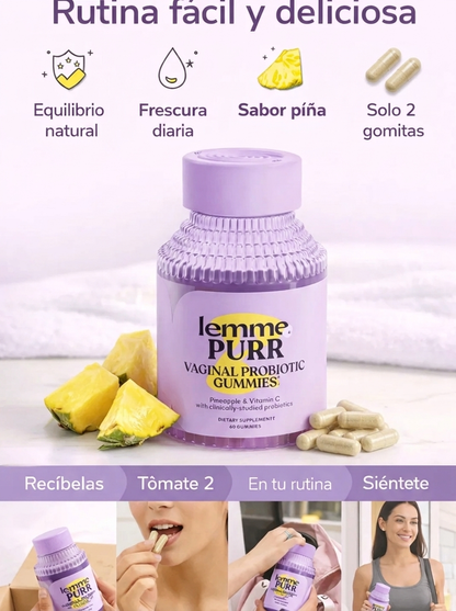 Lemme Purr - Cápsulas Probióticas Vaginales para Mujeres (60 Cápsulas)